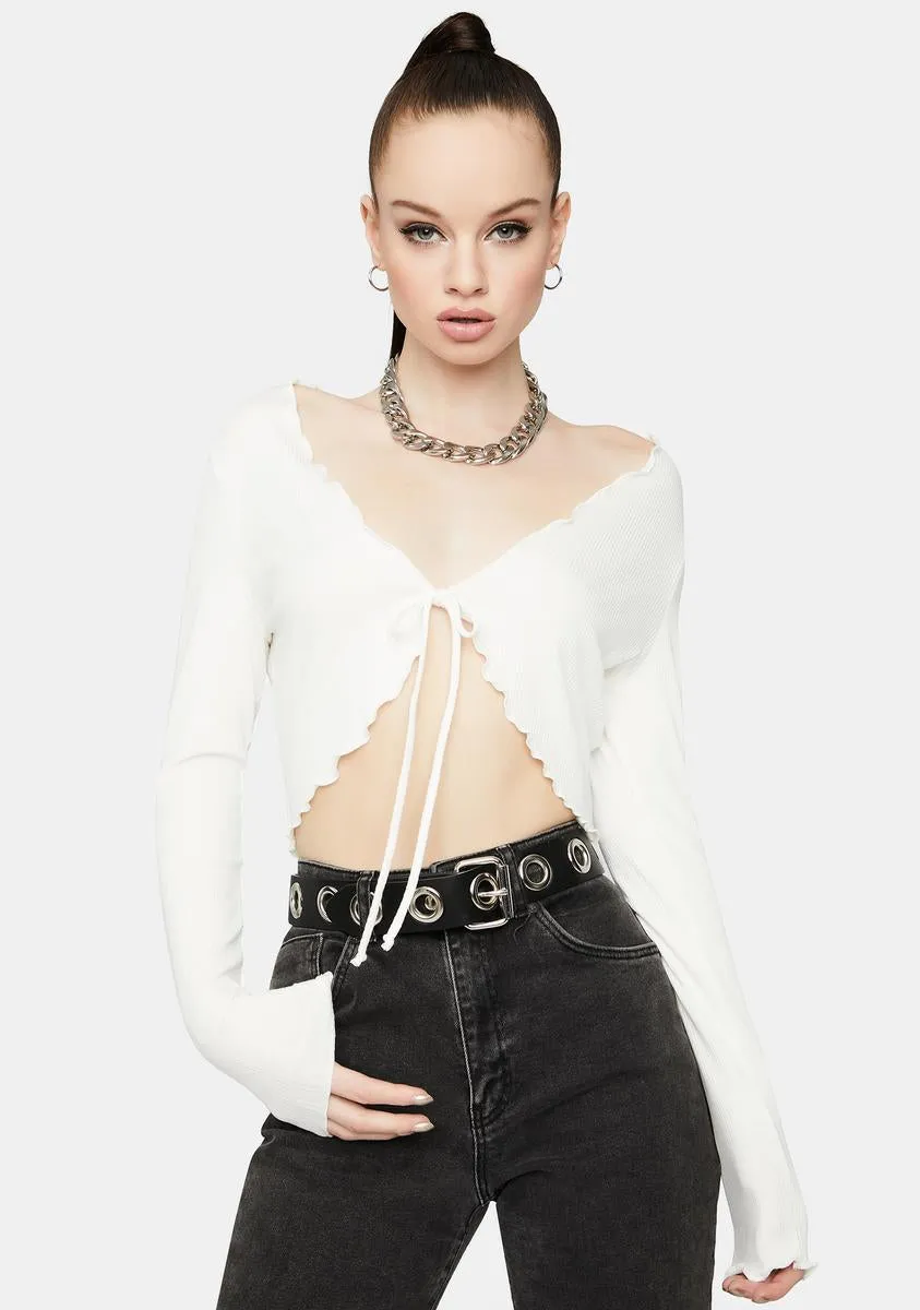 Chill On And Poppin' Tie Front Crop Top sold by Dolls Kill