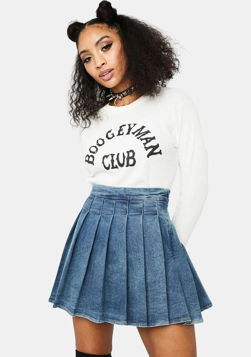 Indigo Daring Denim Pleated Skirt sold by Dolls Kill product image thumbnail 2