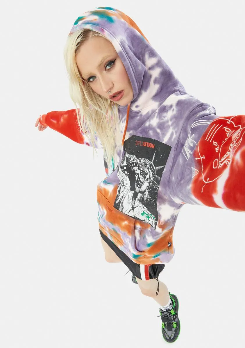 Liveution Magic 4 Resistance Tie Dye Hoodie sold by Dolls Kill product image thumbnail 3