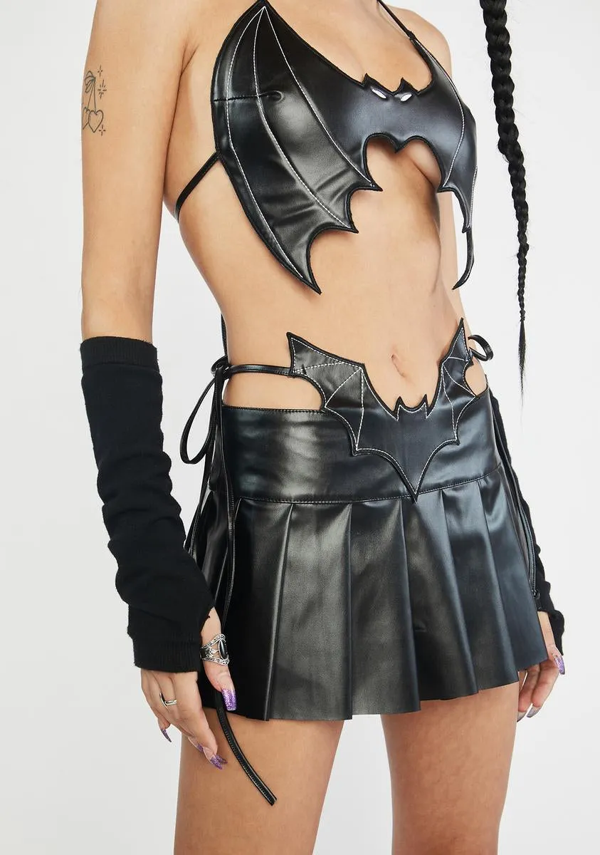 Echos Of Terror Bat Mini Skirt sold by Dolls Kill