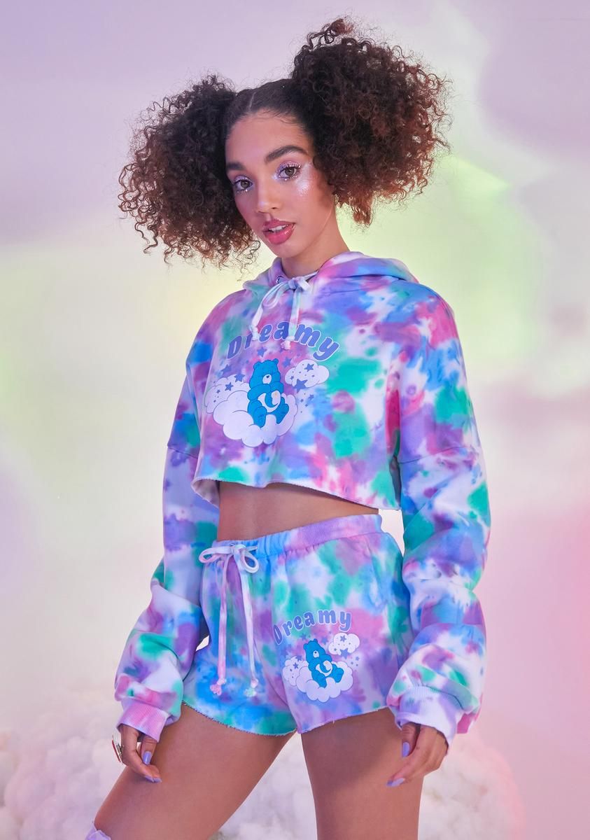 L.U.V. Luv You Cropped Tie Dye Hoodie sold by Dolls Kill product image thumbnail 2