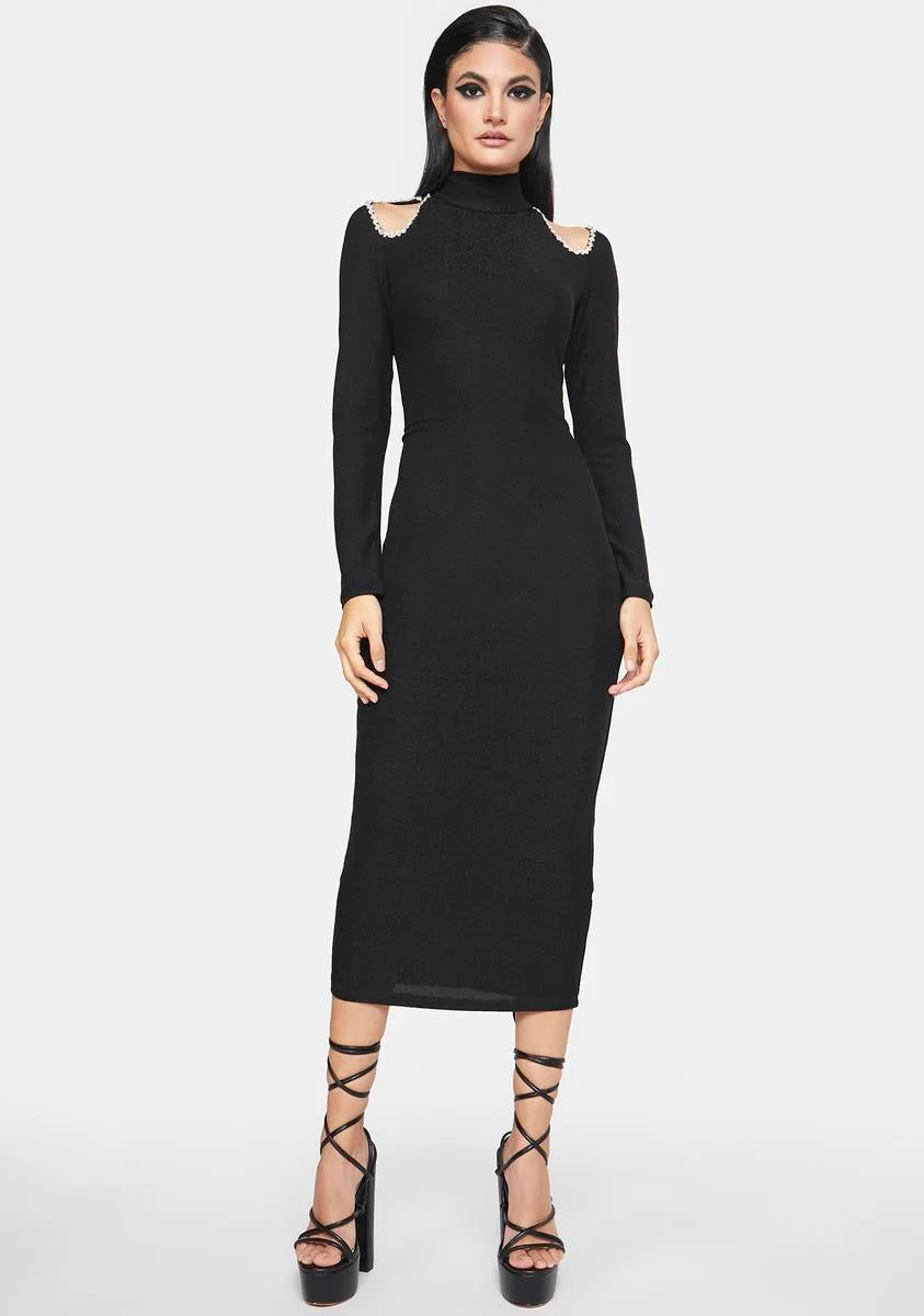 Diamante Detail Shoulder Cut Out Midi Dress sold by Dolls Kill product image thumbnail 2