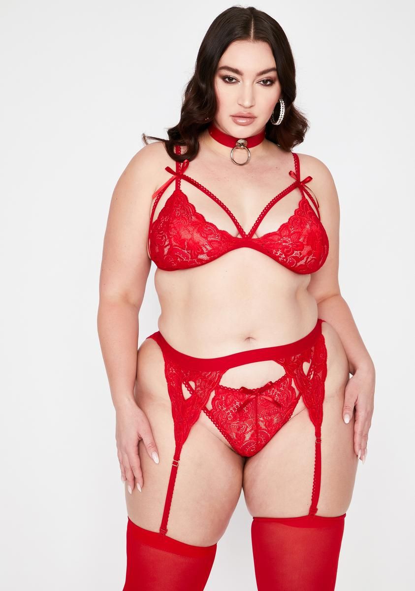 Hot She's Tearin' Up My Heart Garter Set sold by Dolls Kill