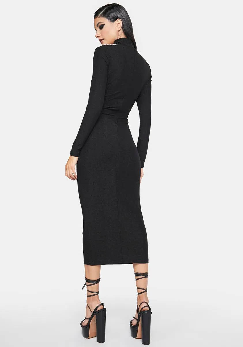 Diamante Detail Shoulder Cut Out Midi Dress sold by Dolls Kill product image thumbnail 4