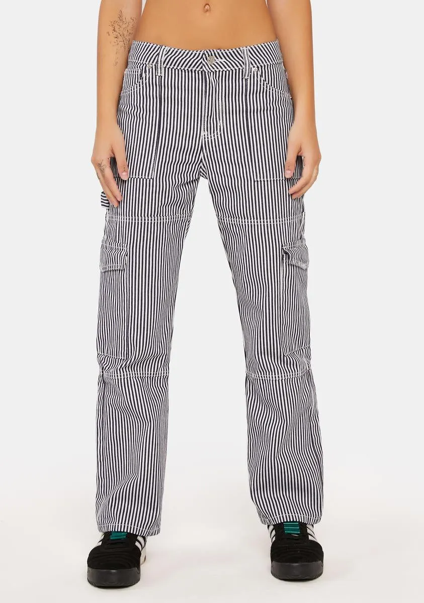 Stripe Out Cargo Pants sold by Dolls Kill