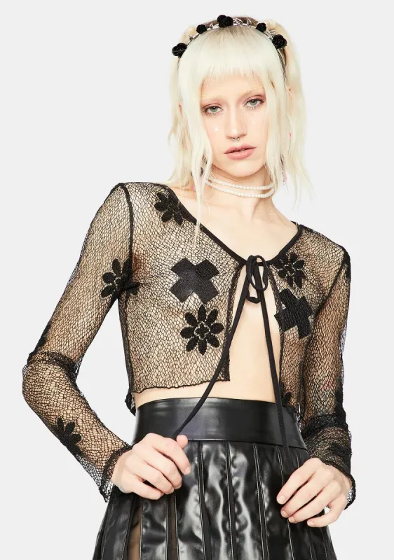 Fairy Fixation Sheer Crop Top sold by Dolls Kill
