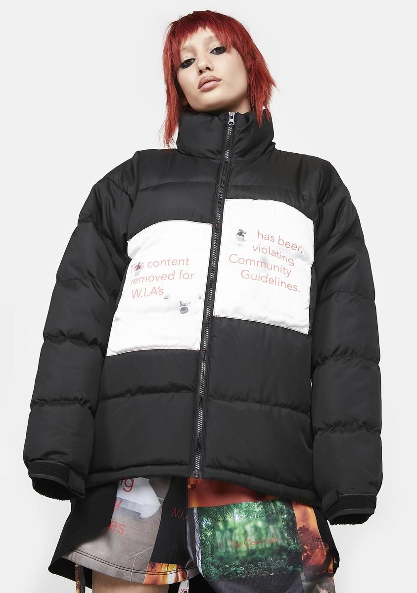 Content Removed Oversize Quilted Jacket sold by Dolls Kill