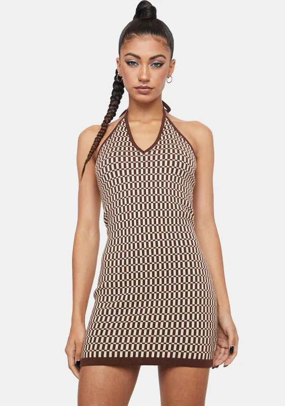 Morning Social Knit Halter Dress sold by Dolls Kill