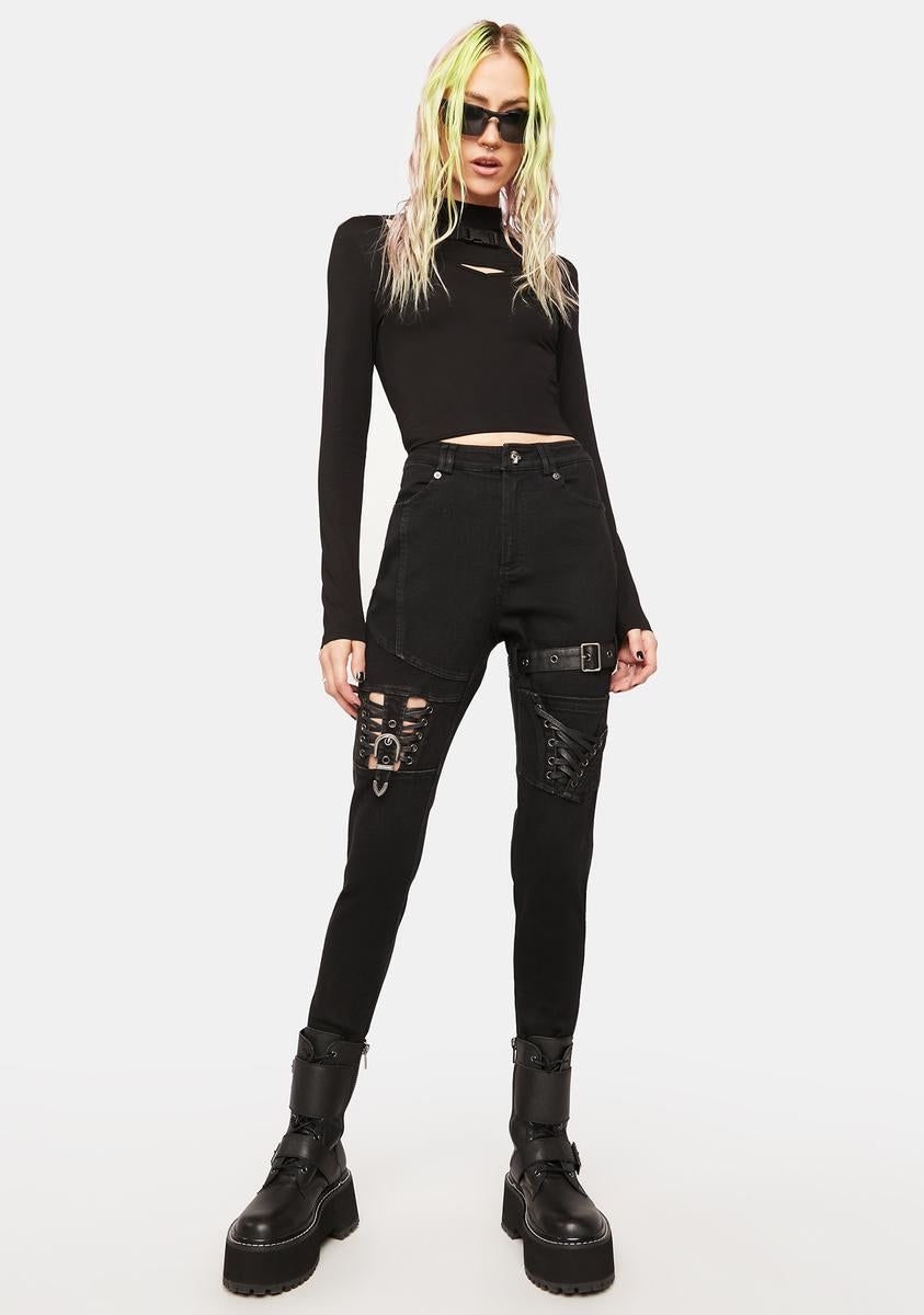 Punk Function Cut Out Long Sleeve Top sold by Dolls Kill product image thumbnail 3