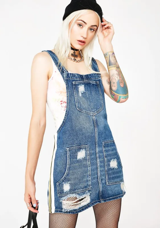 Resting Bish Face Denim Dress sold by Dolls Kill