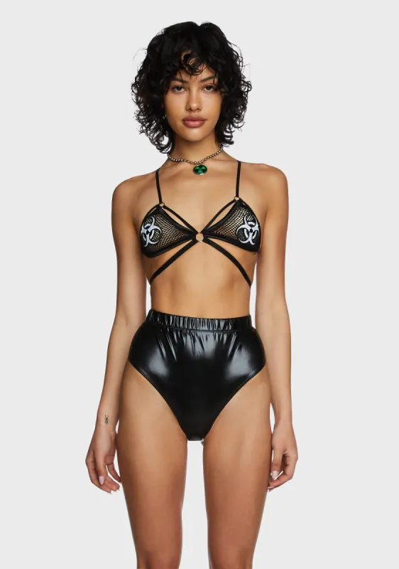 Harmful Haze Reflective Bra Top sold by Dolls Kill