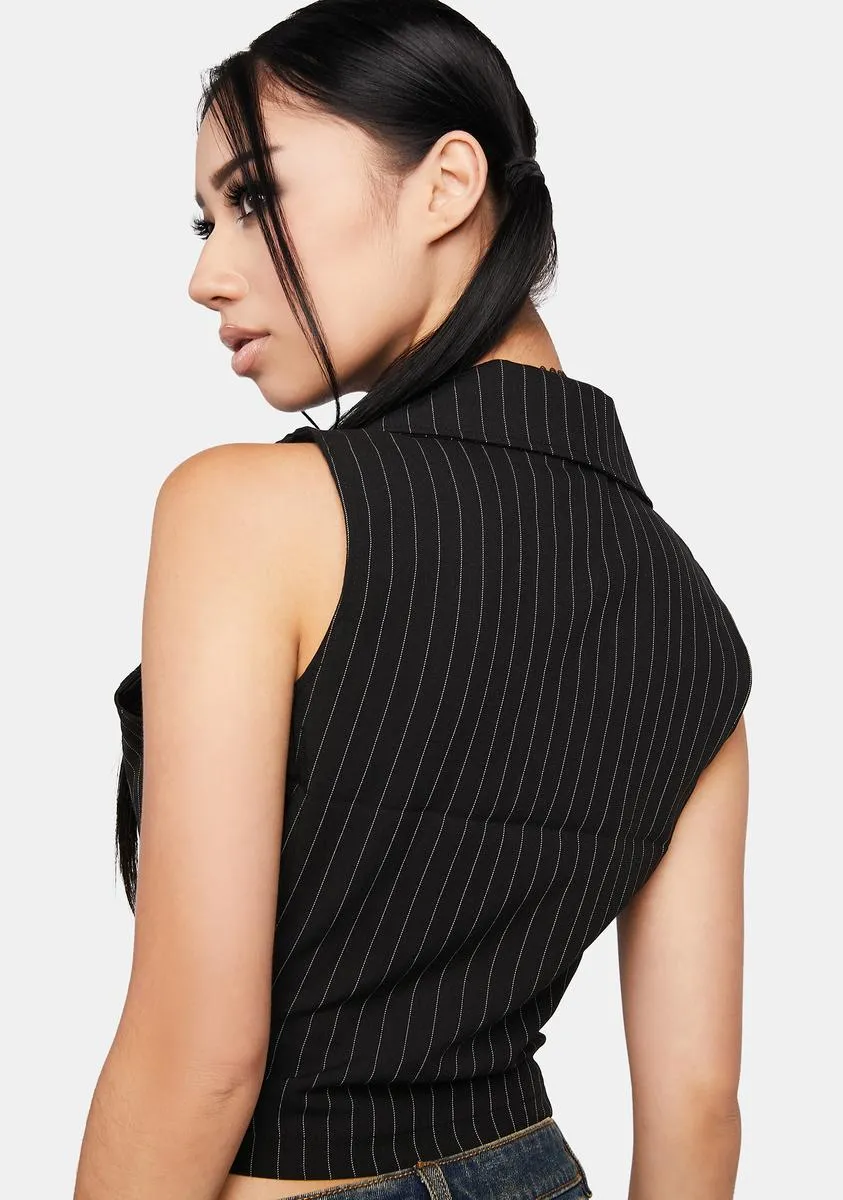 Dealer's Choice Pinstripe Vest Top sold by Dolls Kill product image thumbnail 4