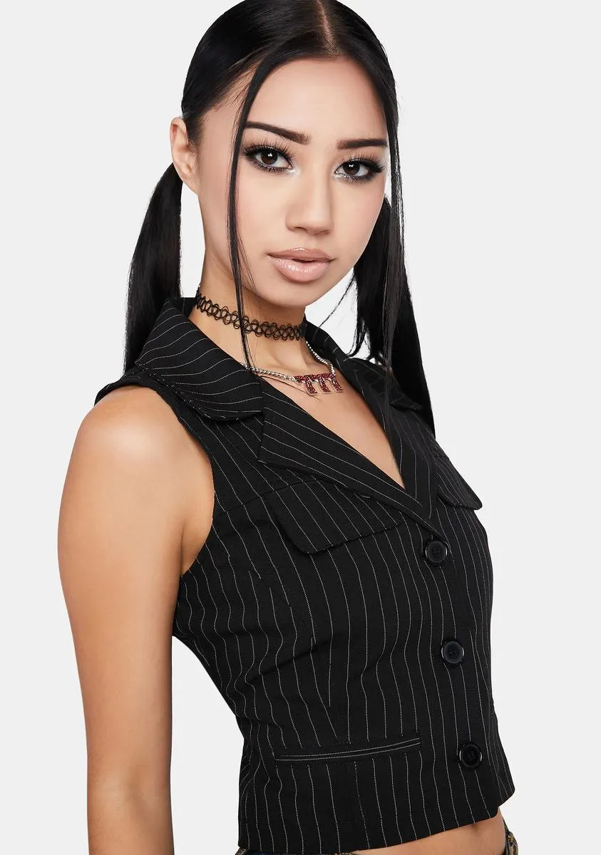 Dealer's Choice Pinstripe Vest Top sold by Dolls Kill product image thumbnail 2