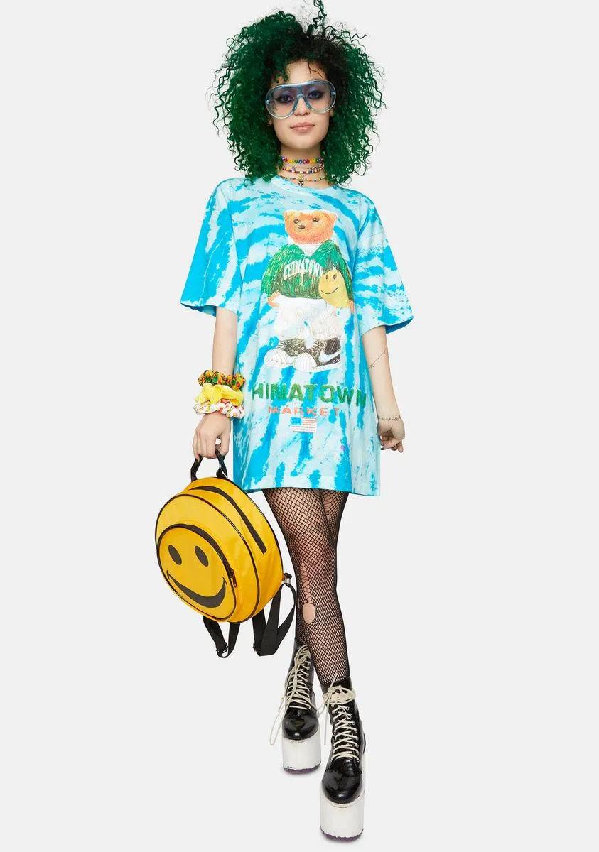 Smiley Sketch Basketball Bear Tie Dye Graphic Tee sold by Dolls Kill product image thumbnail 3