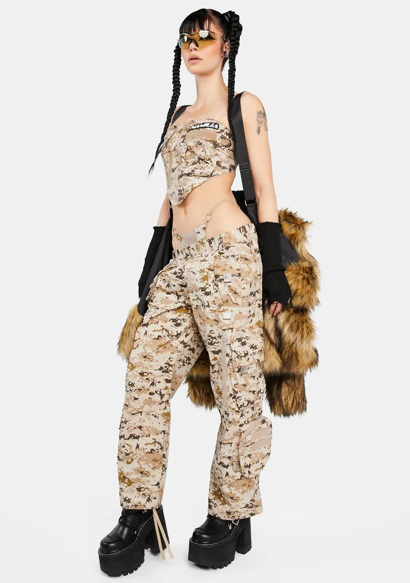 Desert Camo Tactical Pants With Detachable Panty sold by Dolls Kill product image thumbnail 2