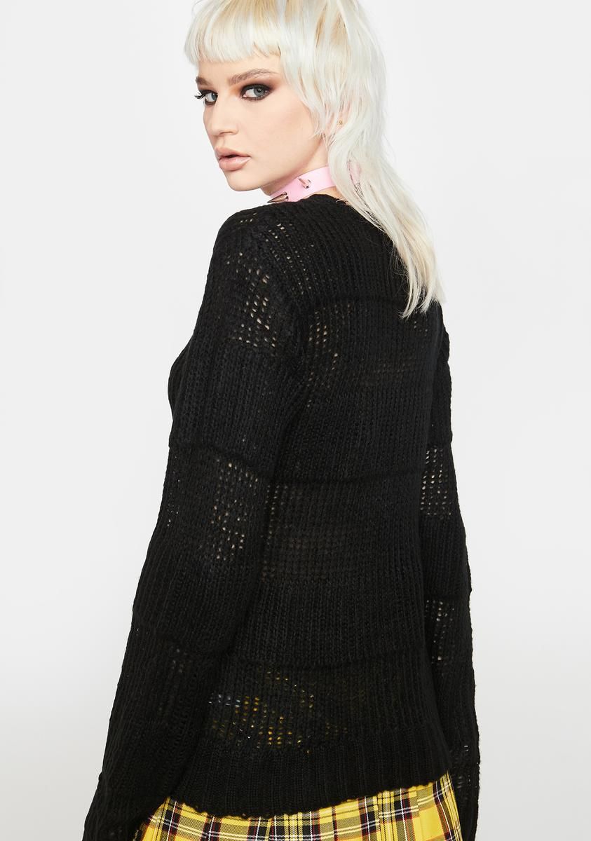 Open Stripe Knit Sweater sold by Dolls Kill product image thumbnail 4