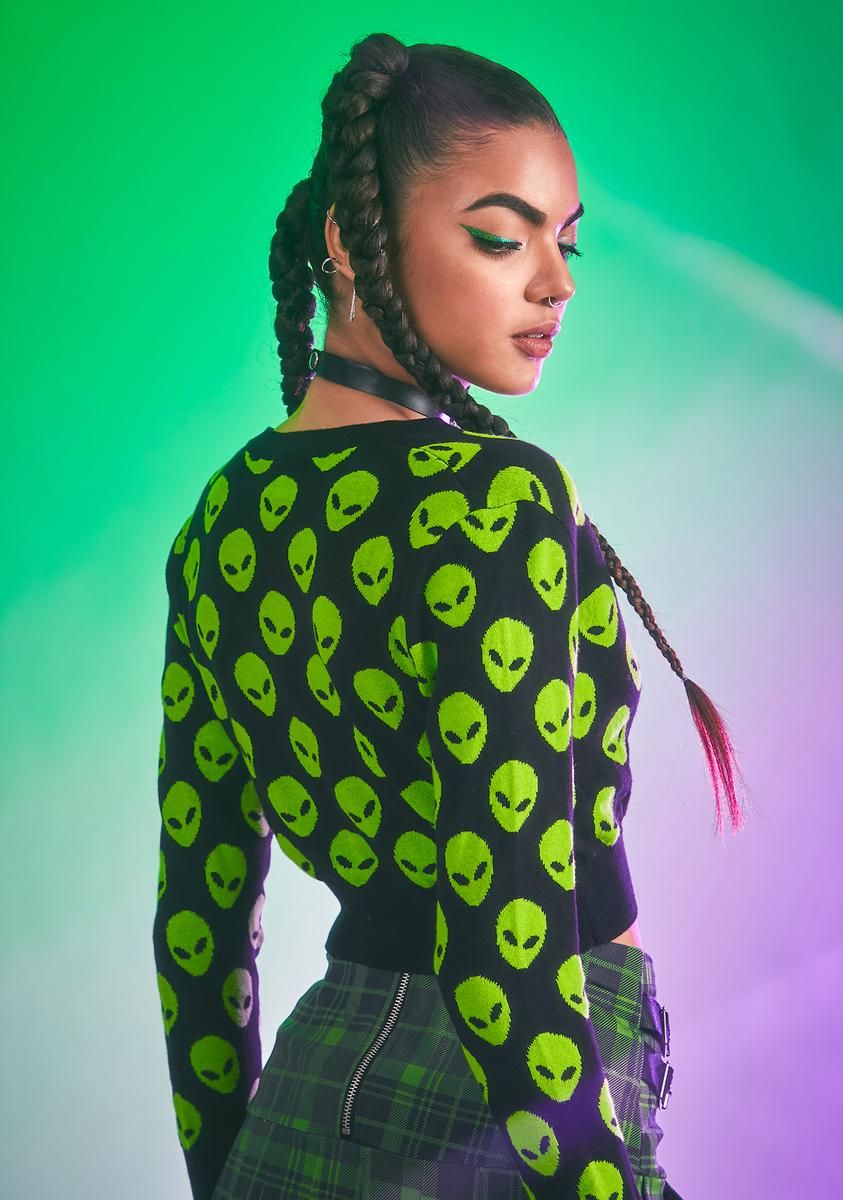 Give Me Some Space Cropped Cardigan sold by Dolls Kill product image thumbnail 4