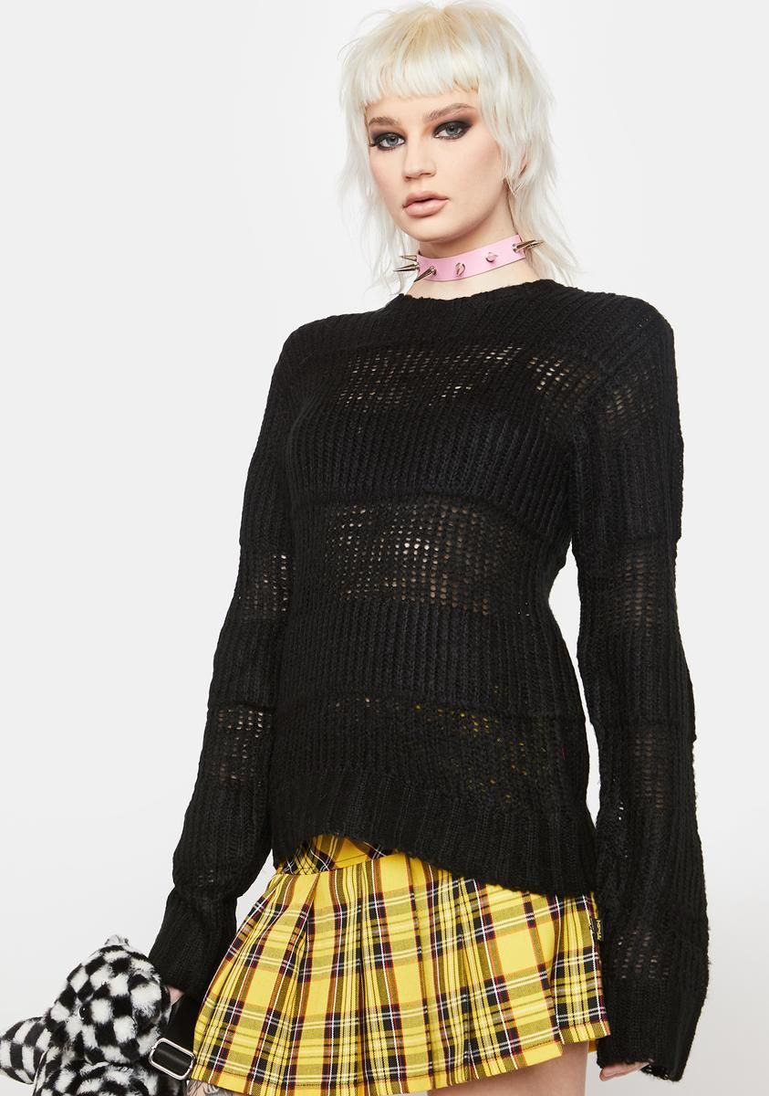 Open Stripe Knit Sweater sold by Dolls Kill product image thumbnail 2