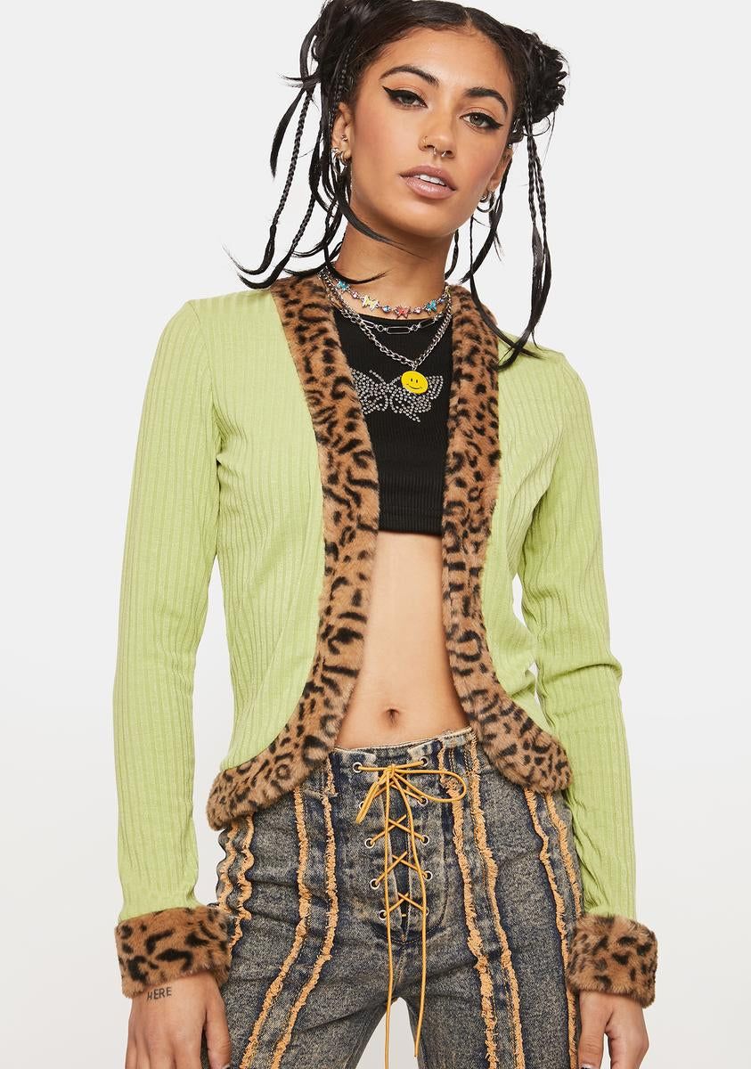 Lush Flirty Date Leopard Cardigan sold by Dolls Kill
