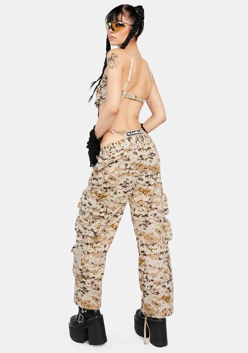 Desert Camo Tactical Pants With Detachable Panty sold by Dolls Kill product image thumbnail 4