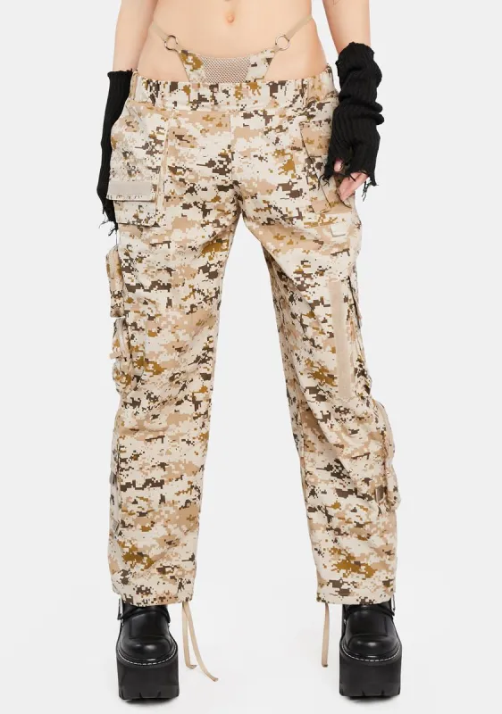 Desert Camo Tactical Pants With Detachable Panty made by Dolls Kill