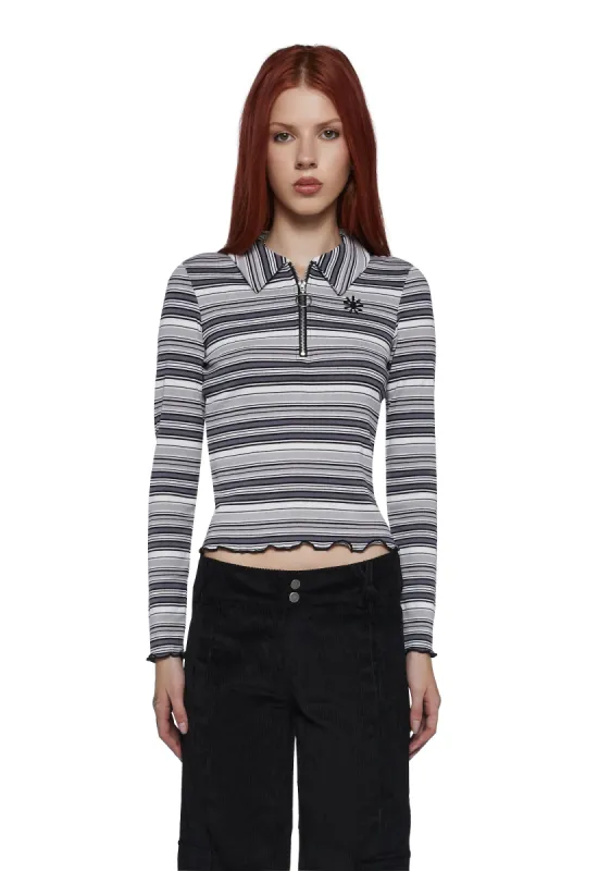 Mellow Mornings Long Sleeve Top - Gray sold by Dolls Kill
