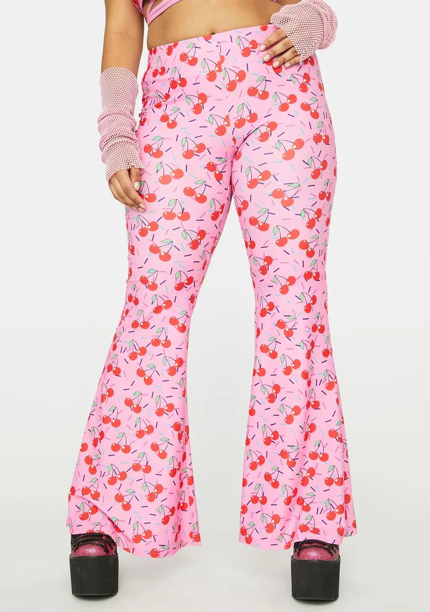Plus Cherrylicious Flare Pants sold by Dolls Kill