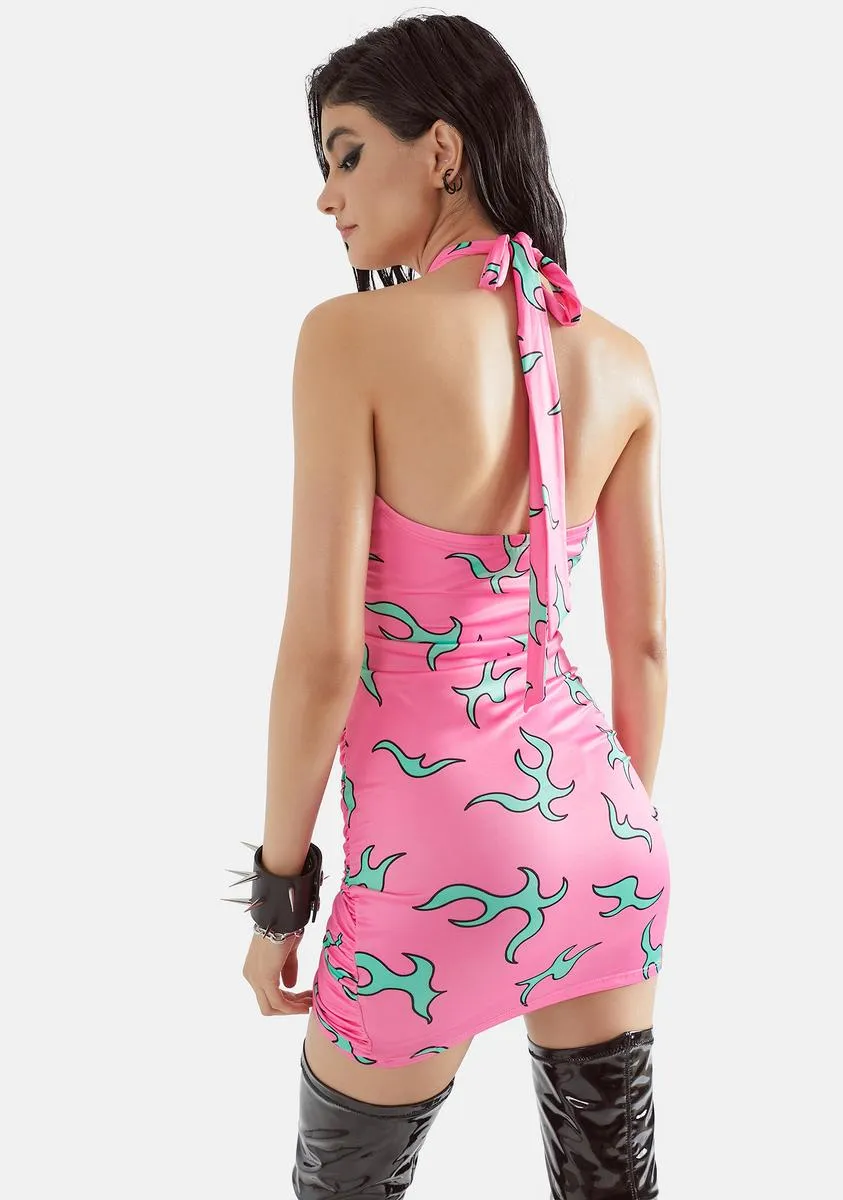 Call The Shots Wrap Halter Dress sold by Dolls Kill product image thumbnail 4