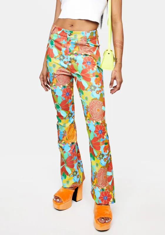 Groove Jet Floral 70s Trousers sold by Dolls Kill