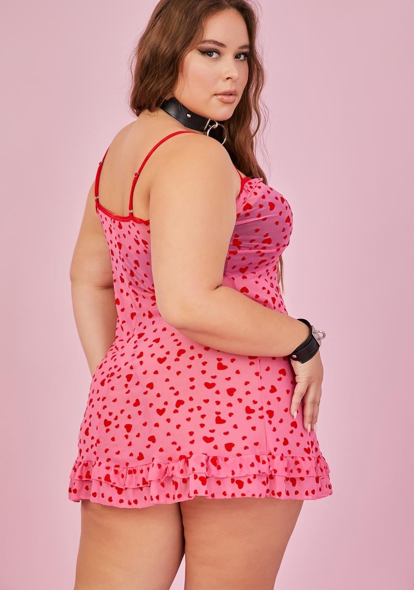 Plus Feelin' Lovesick Slip Dress sold by Dolls Kill product image thumbnail 4
