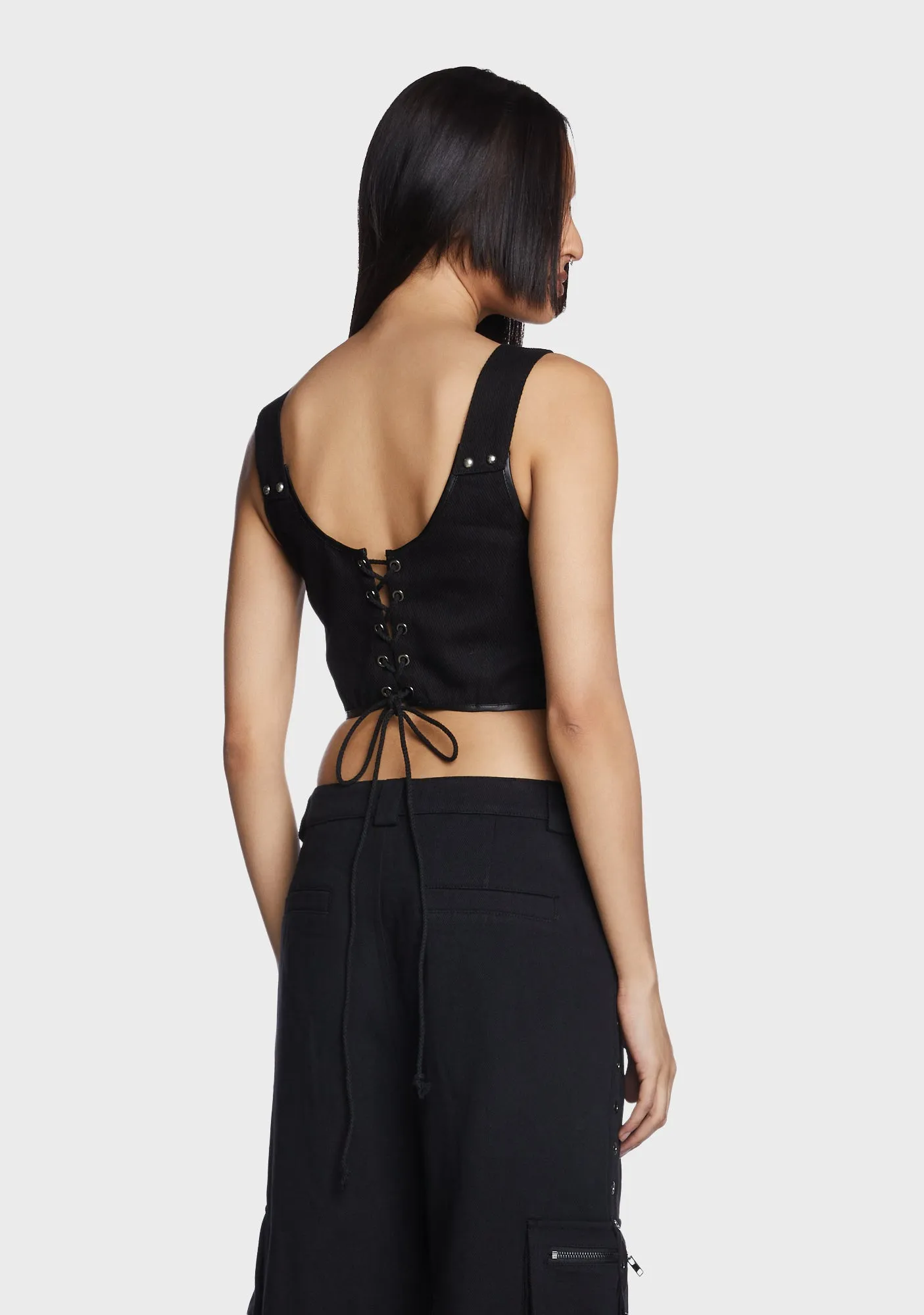 Punk Stretchy Eyelets Mesh Vest sold by Dolls Kill product image thumbnail 5