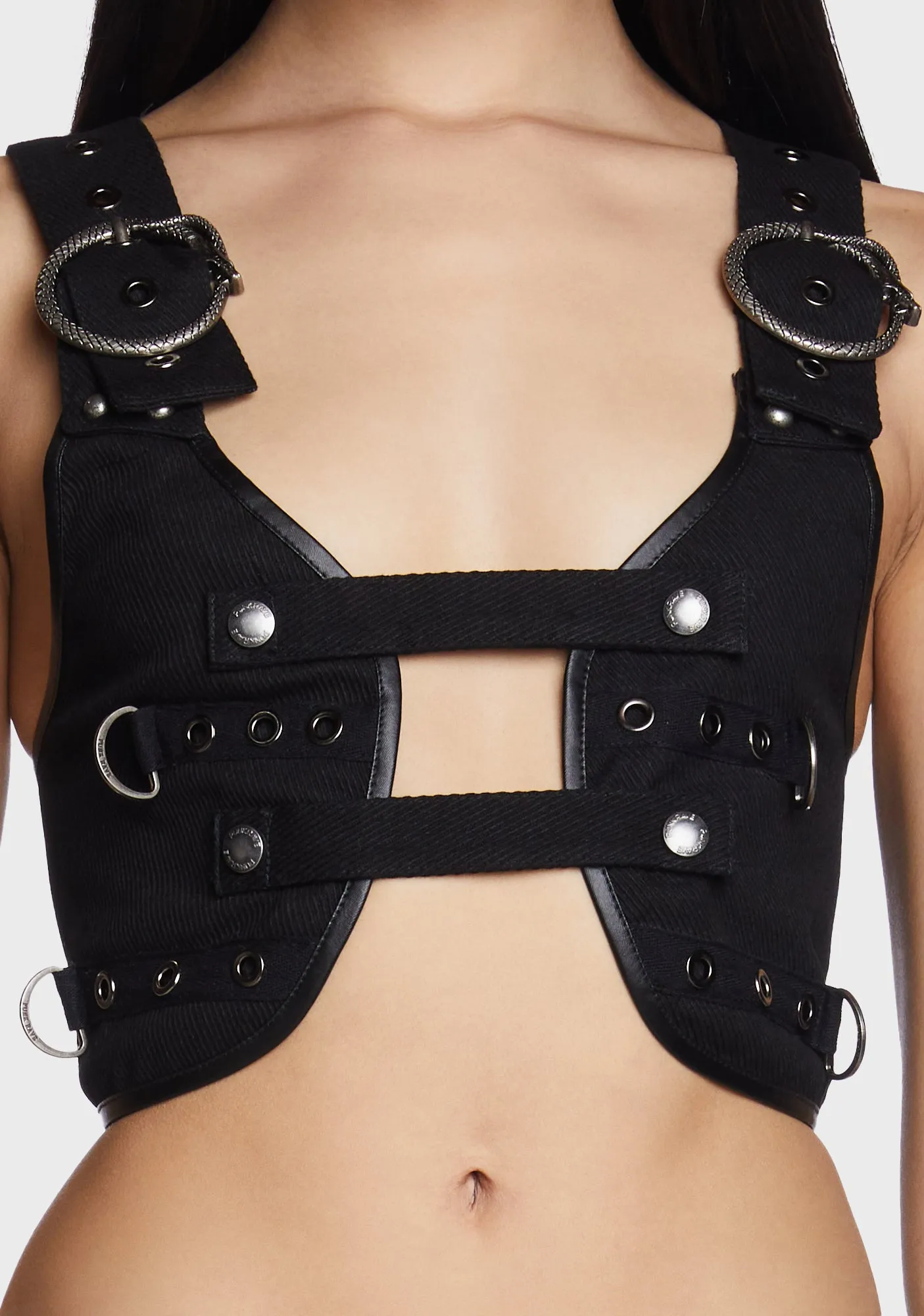 Punk Stretchy Eyelets Mesh Vest sold by Dolls Kill product image thumbnail 2