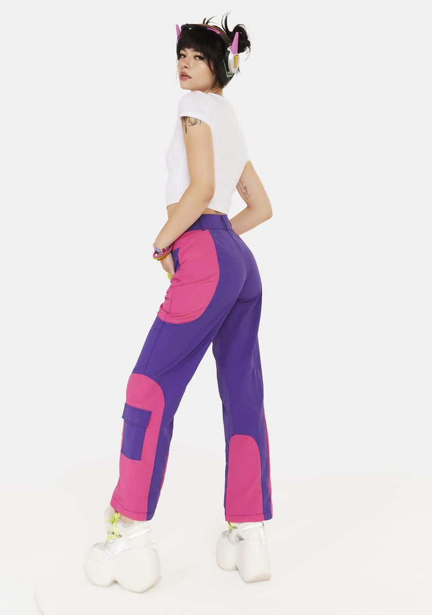 Violet Anything's Possible Cargo Pants sold by Dolls Kill product image thumbnail 4