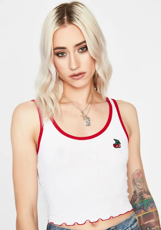 Cherry Up Crop Tank sold by Dolls Kill