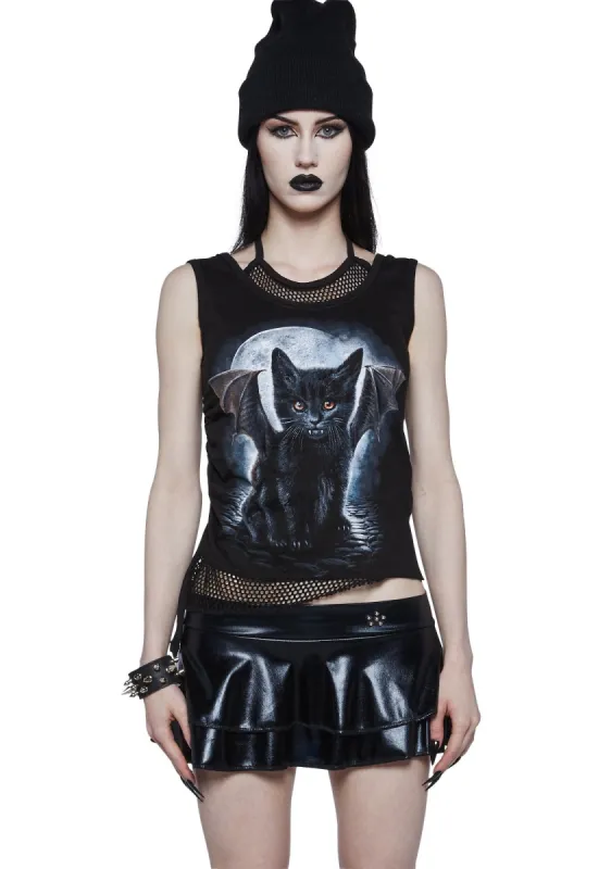 Bat Cat 2-in-1 Mesh Top sold by Dolls Kill