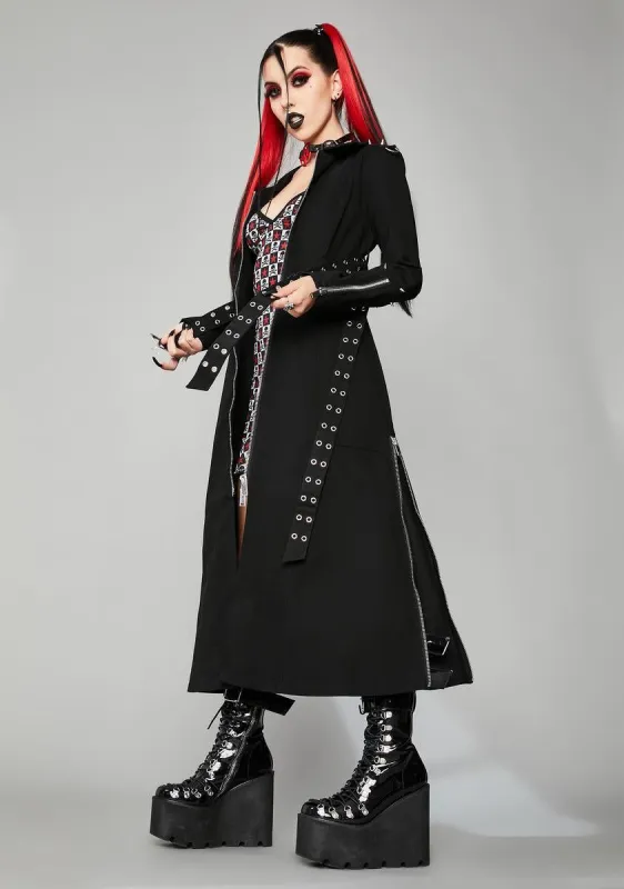 Tragic Badlands Trench Coat sold by Dolls Kill