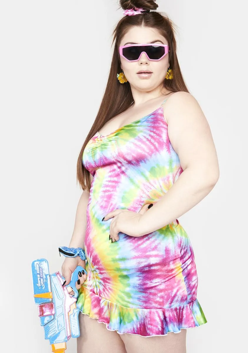 Plus Prismatic Dream Tie Dye Dress sold by Dolls Kill