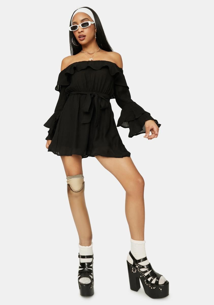 Rags To Riches Off The Shoulder Romper sold by Dolls Kill product image thumbnail 3