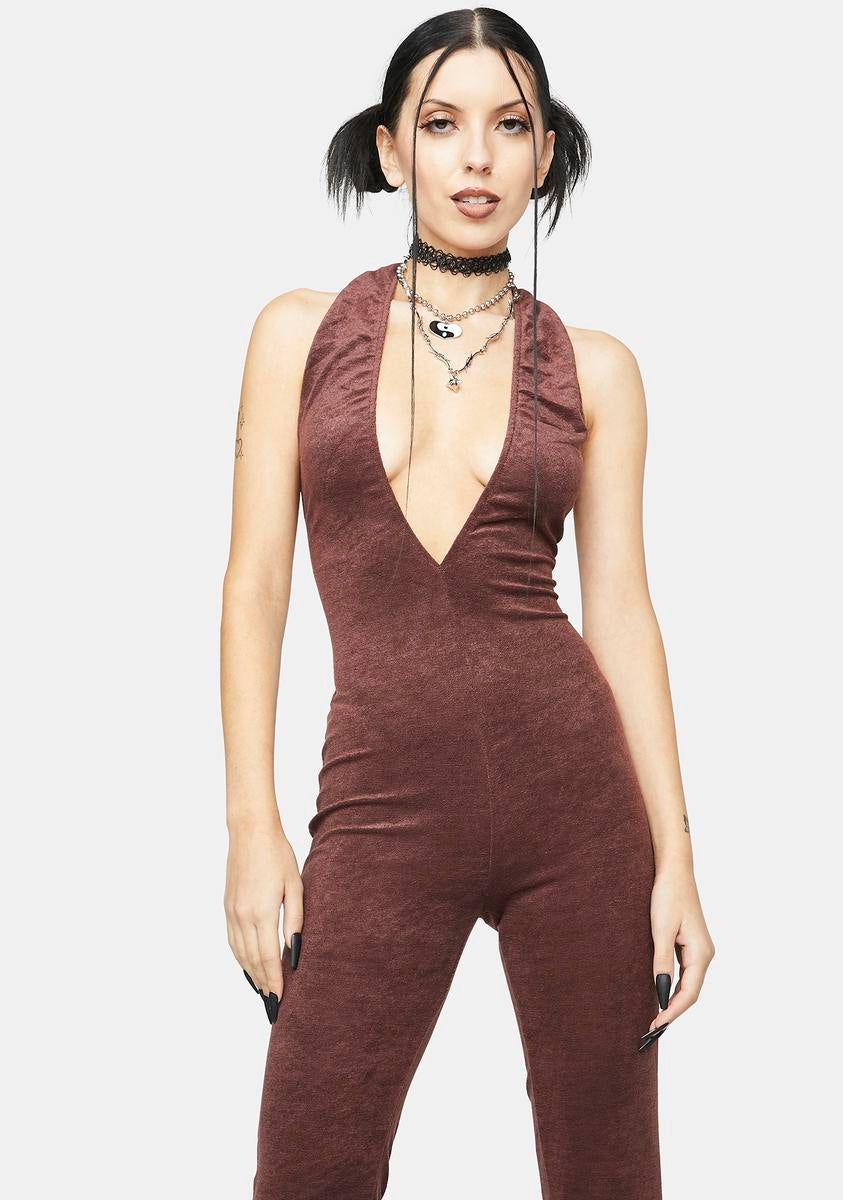 Terri Open Back Jumpsuit sold by Dolls Kill