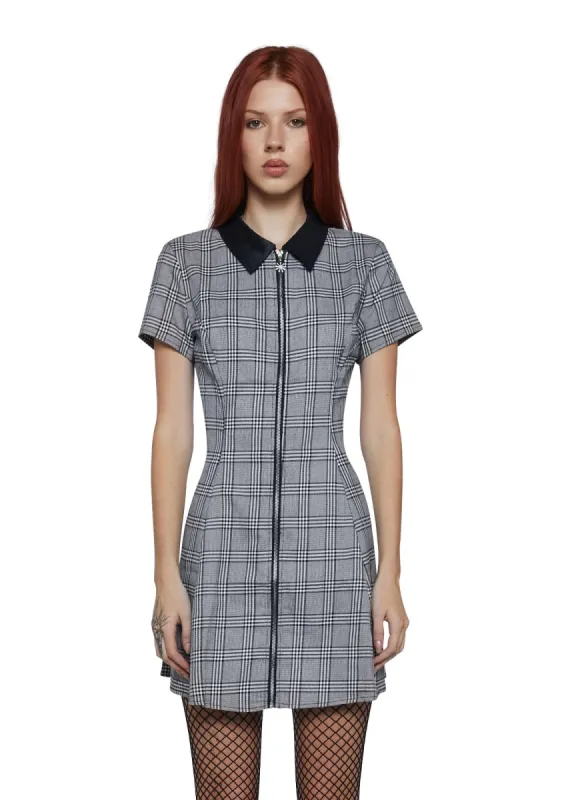 All Hail Me Plaid Babydoll Dress - Black sold by Dolls Kill
