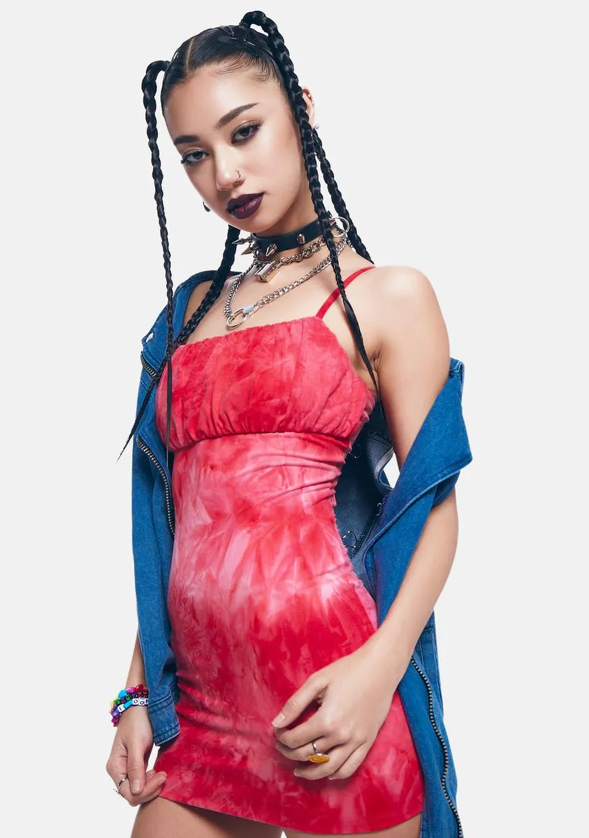 Coral Pink Tie Dye Mini Dress sold by Dolls Kill product image thumbnail 2