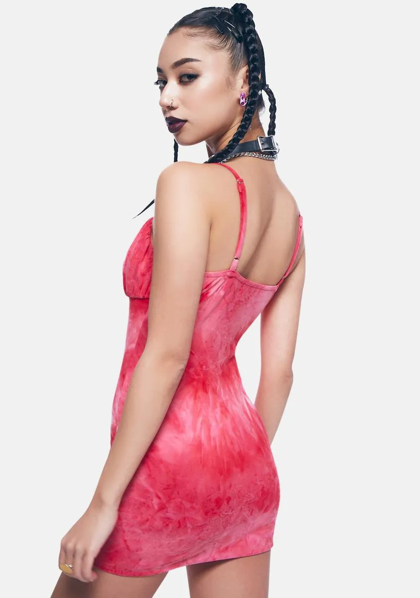 Coral Pink Tie Dye Mini Dress sold by Dolls Kill product image thumbnail 4