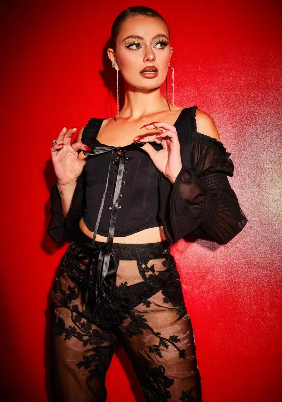 Long List Of Lovers Corset Lace Top sold by Dolls Kill