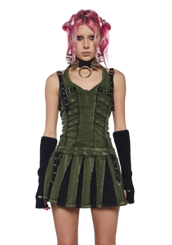 Peace Pleated Mini Dress sold by Dolls Kill