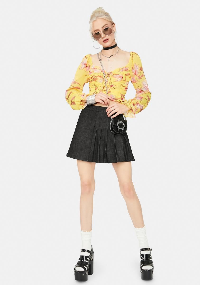 New Memories Floral Crepe Crop Top sold by Dolls Kill product image thumbnail 3