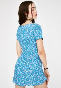 Blue Bloom Elara Mini Dress sold by Dolls Kill