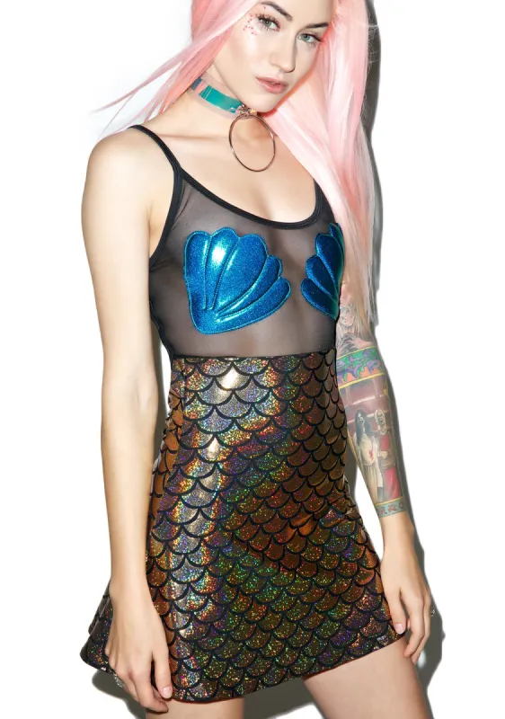 Gilded Sea Goddess Skater Dress sold by Dolls Kill