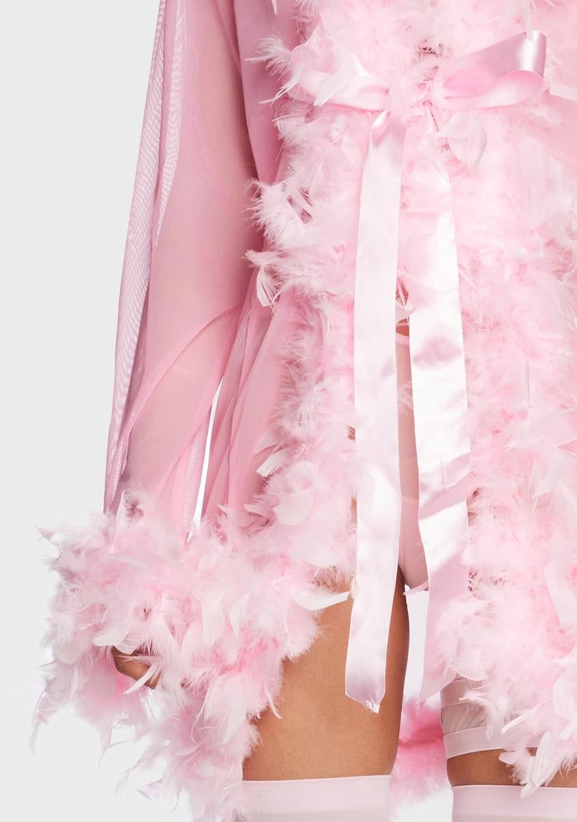 Sweet No Presha Feather Robe sold by Dolls Kill