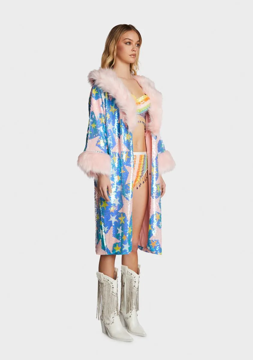 Starlet Starz Sequin Faux Fur Jacket sold by Dolls Kill product image thumbnail 3