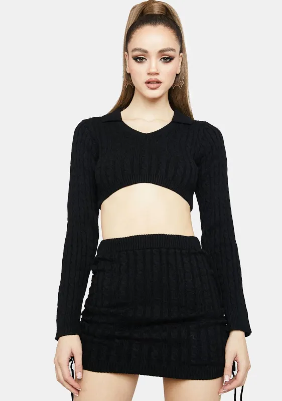 Night Instant Hit Knitted Skirt Set sold by Dolls Kill